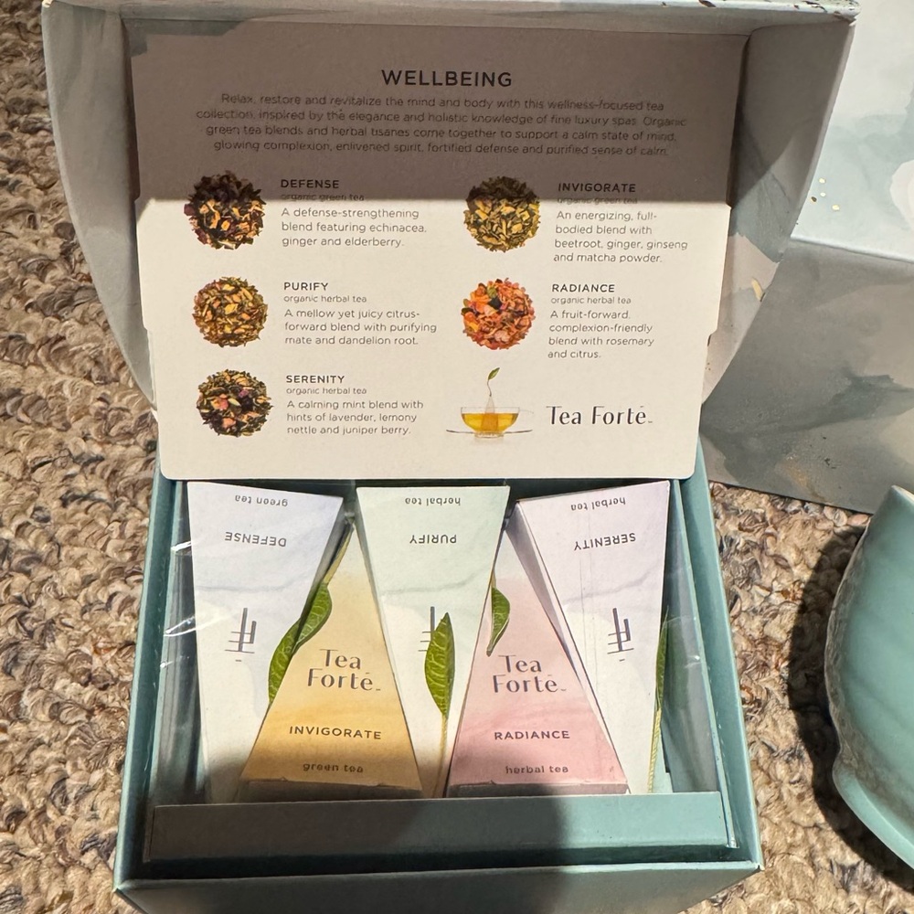 Tea Forte Limited Edition Tea Set, Includes Cup, Tea Tray & 10 Tea Infusers -New - Picture 2 of 11